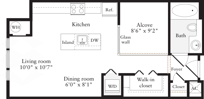 Studio A floor plan
