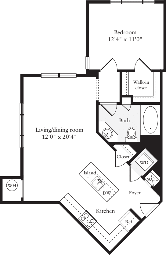 1 Bedroom D floor plan