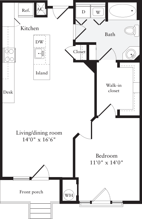 1 Bedroom G floor plan