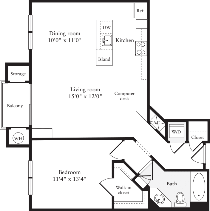 1 Bedroom O floor plan