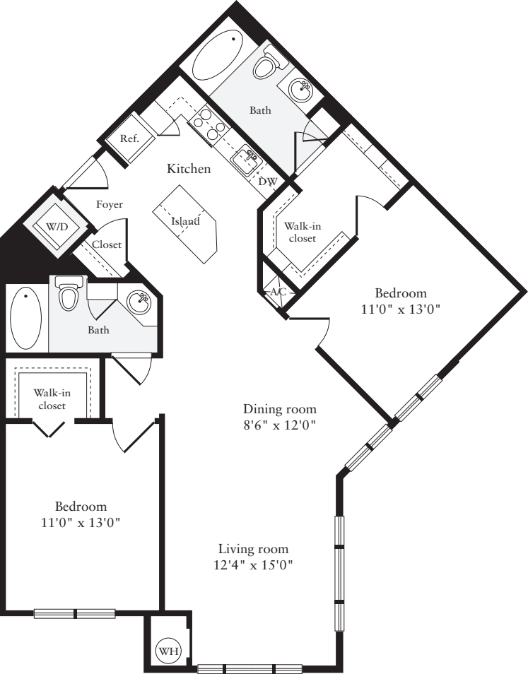 2 Bedrooms C floor plan
