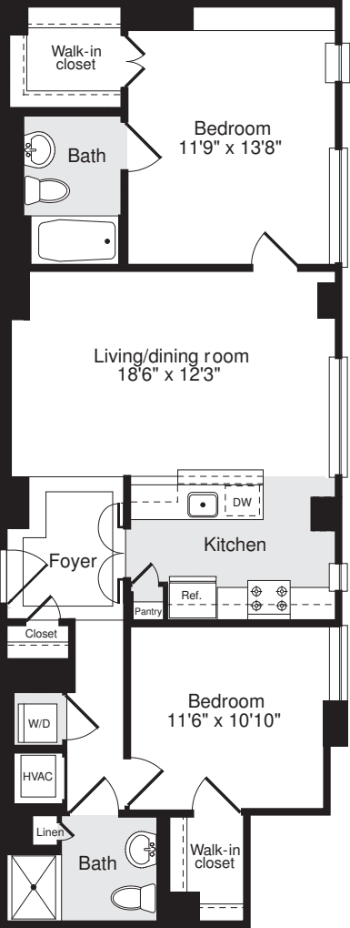 2 Bedrooms D floor plan