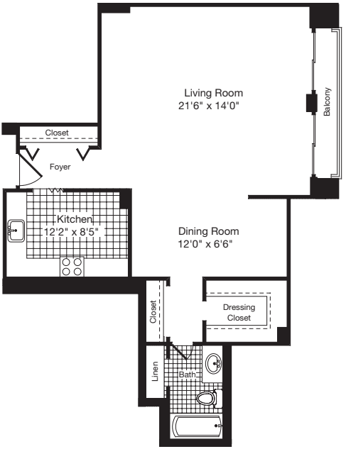 Studio F floor plan