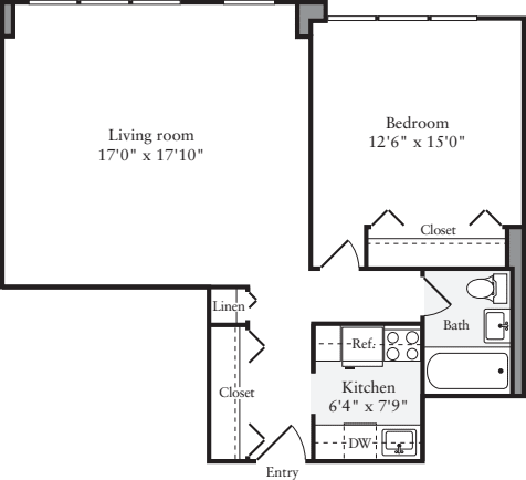 1 Bedroom A floor plan