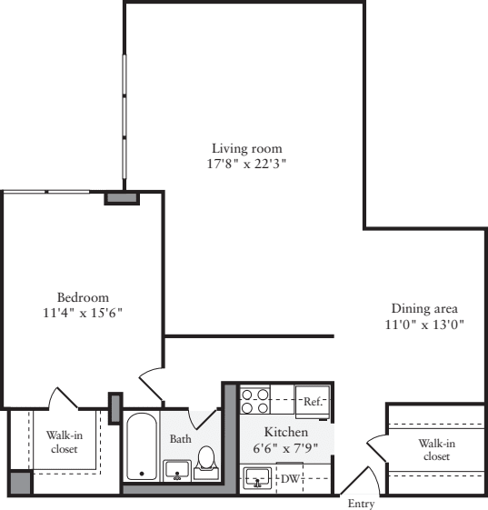 1 Bedroom N floor plan