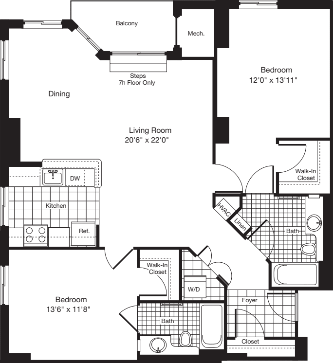 2 Bedrooms Q Alt floor plan