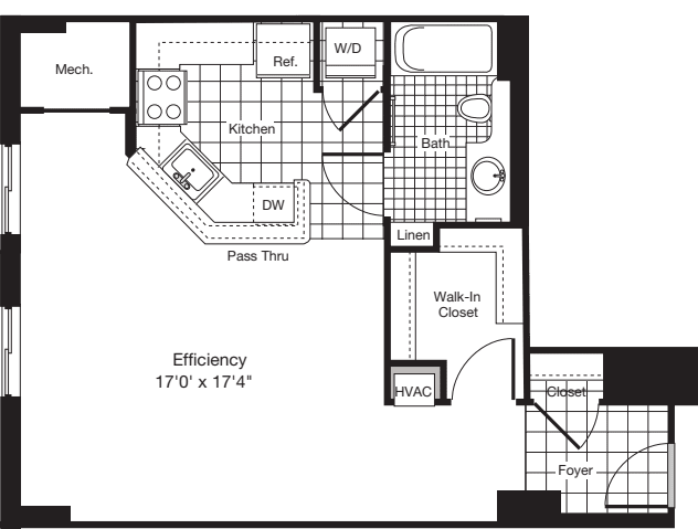 Studio D floor plan