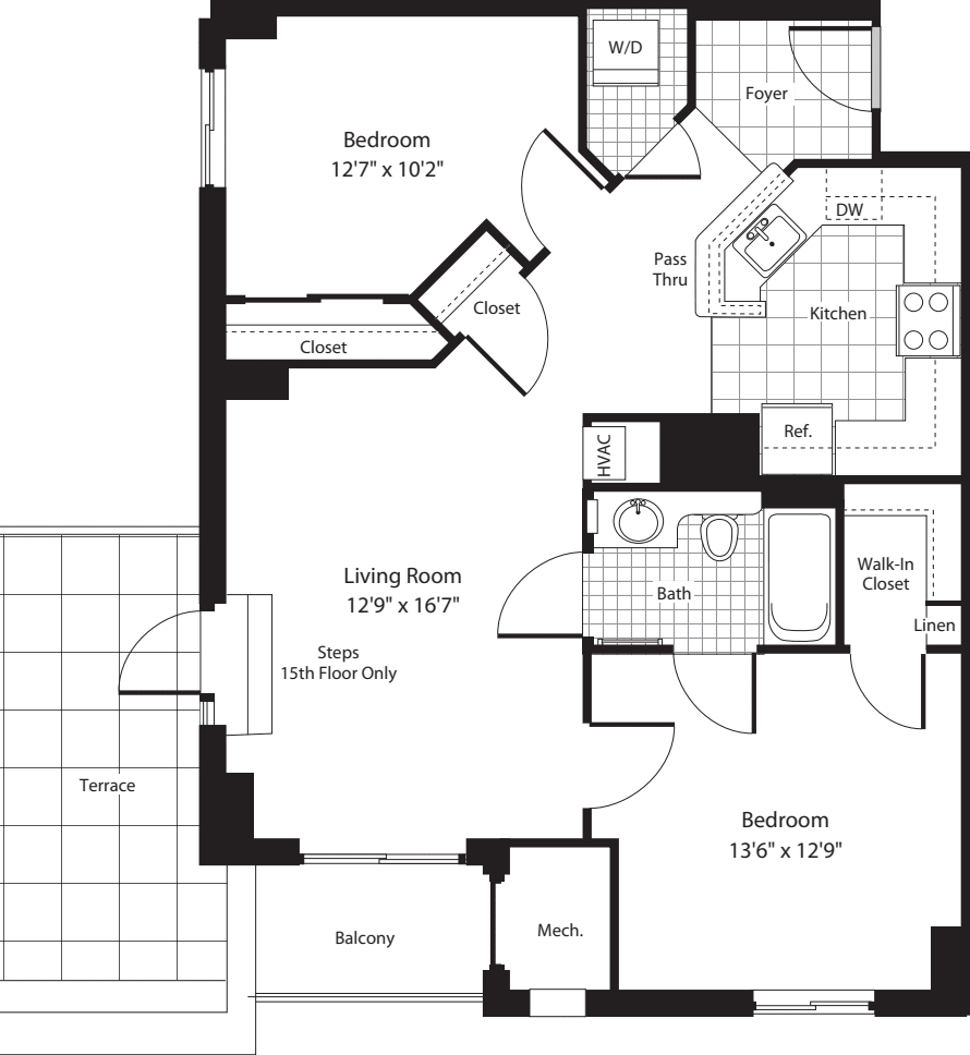 2 Bedroom DD floor plan