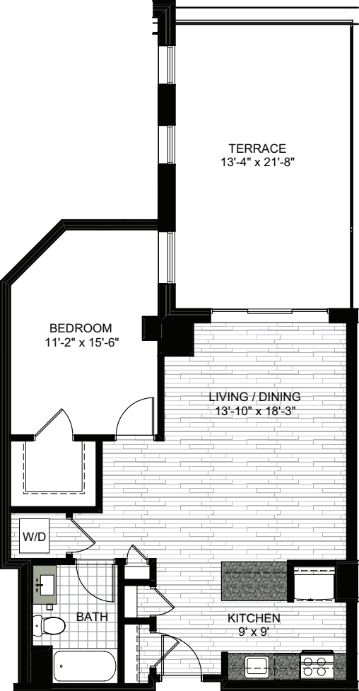 1 Bedroom P floor plan