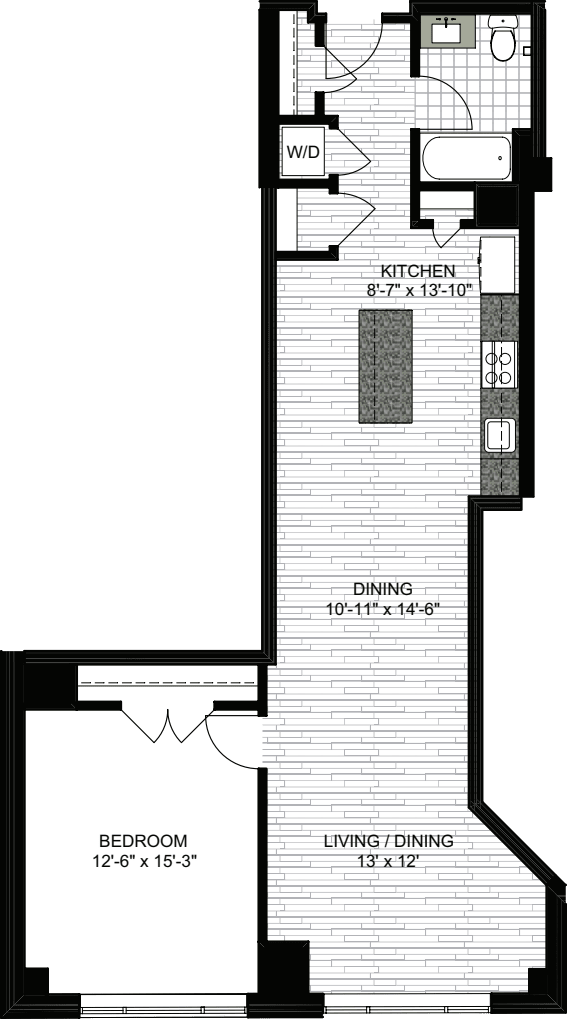 1 Bedroom X floor plan