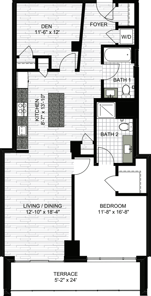 1 Bedroom LL floor plan