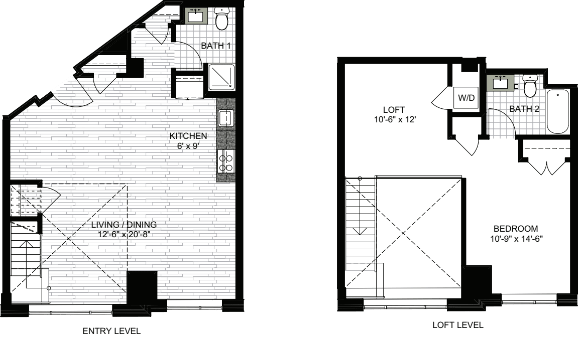 1 Bedroom QQ floor plan