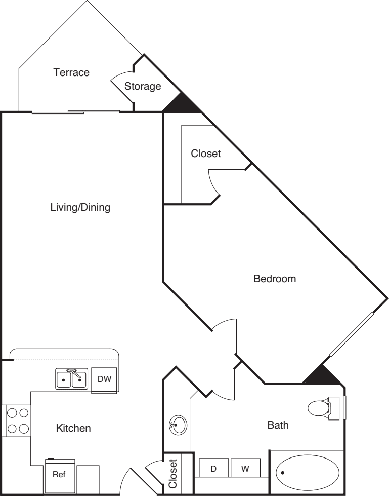 1B floor plan