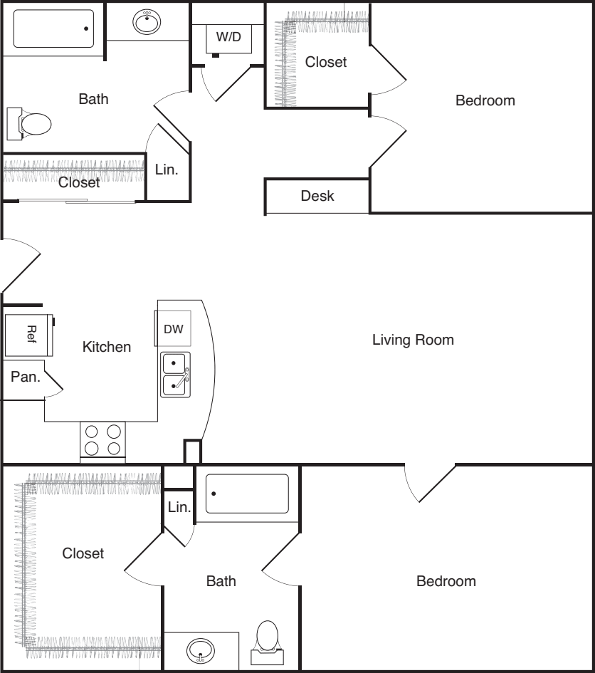 Two Bedroom - C floor plan