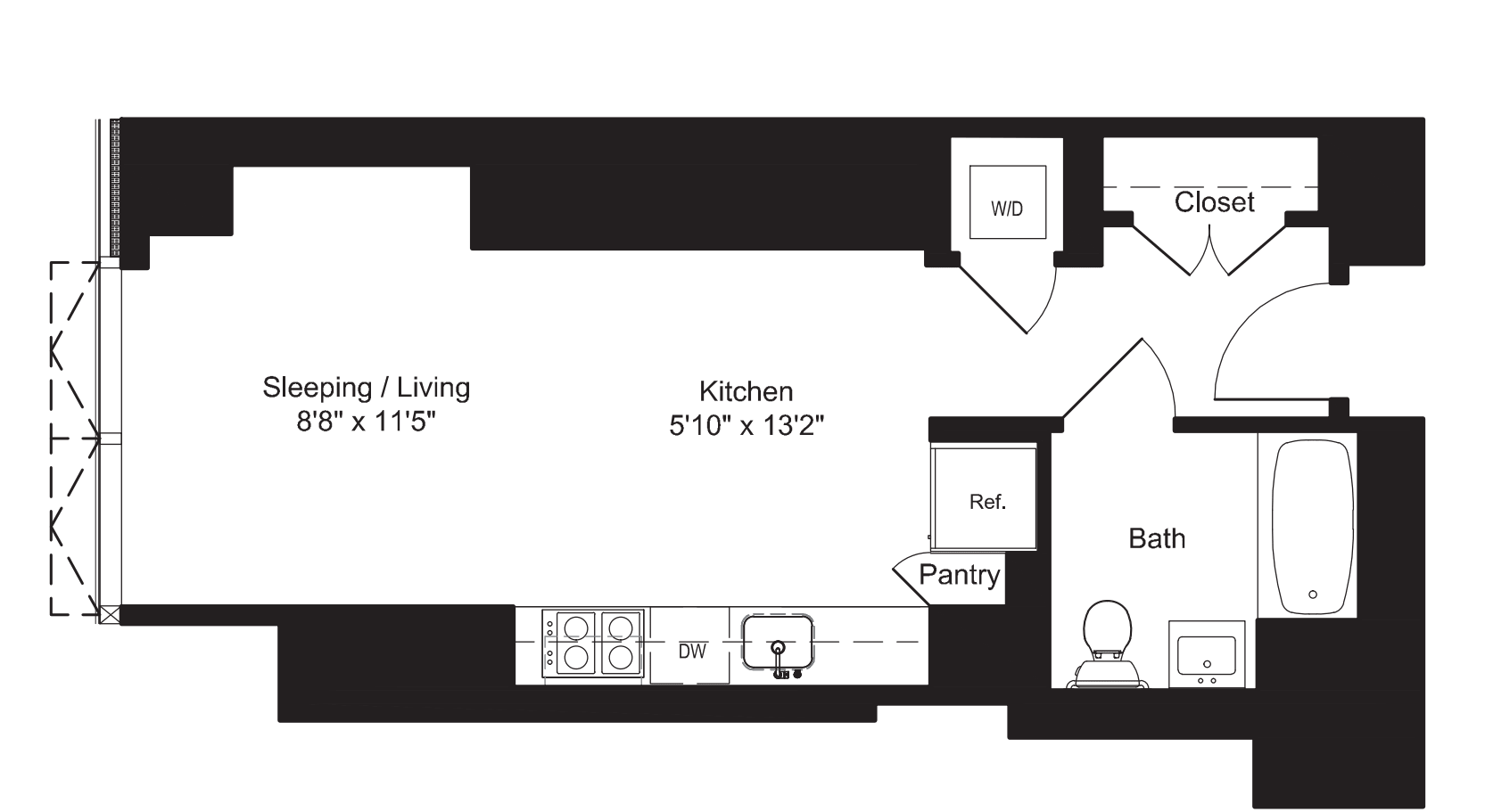 Studio A 2-19 floor plan