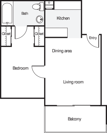 1 Bedroom BB floor plan