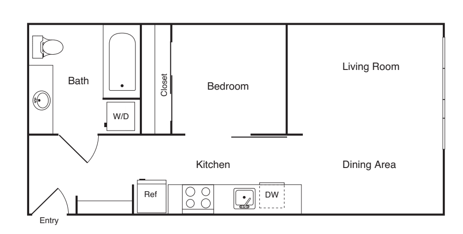 1 Bedroom C floor plan