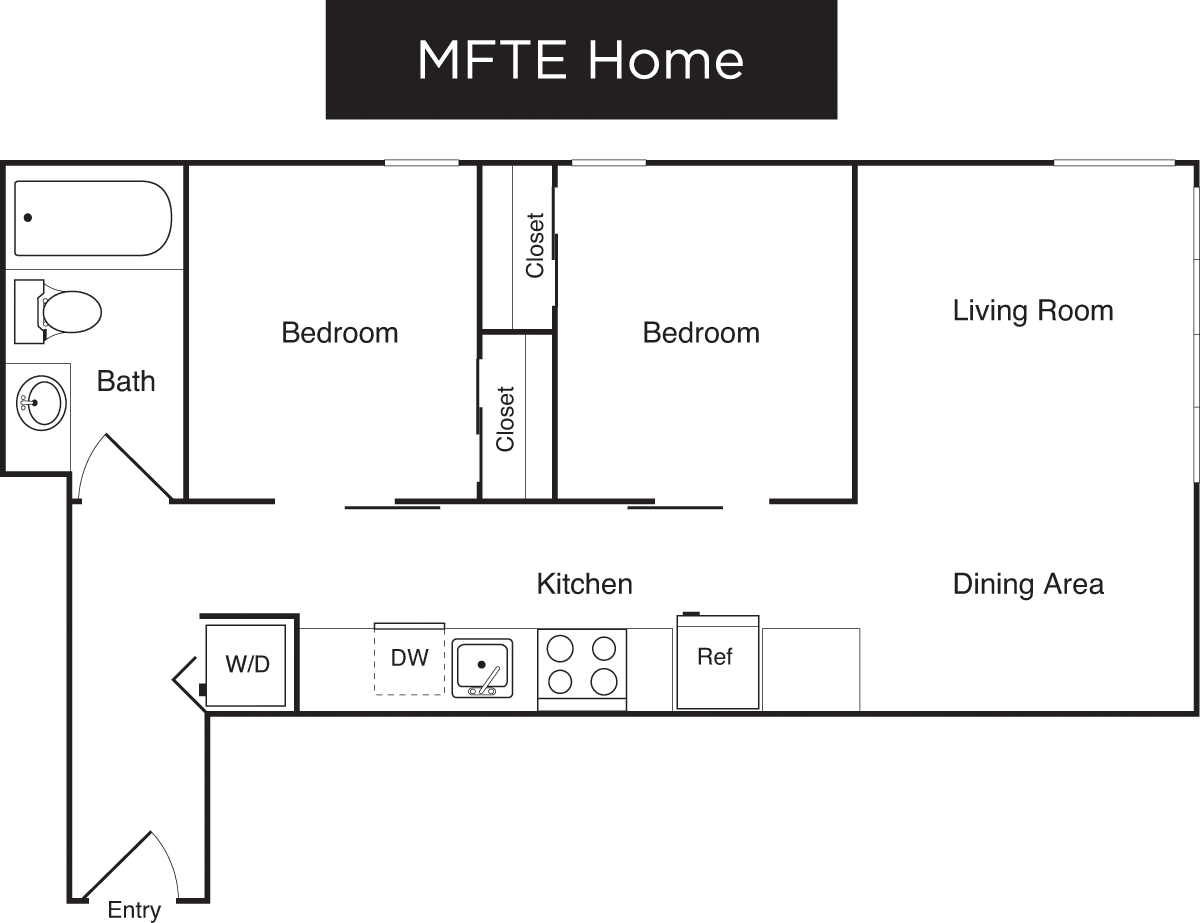 2 Bedroom A- Income Restricted floor plan