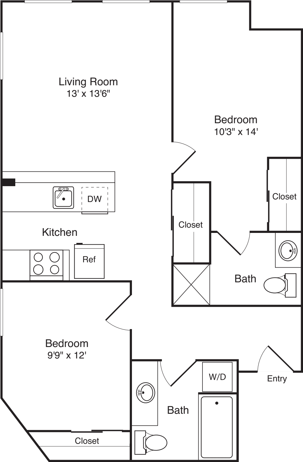 2 Bedroom B floor plan