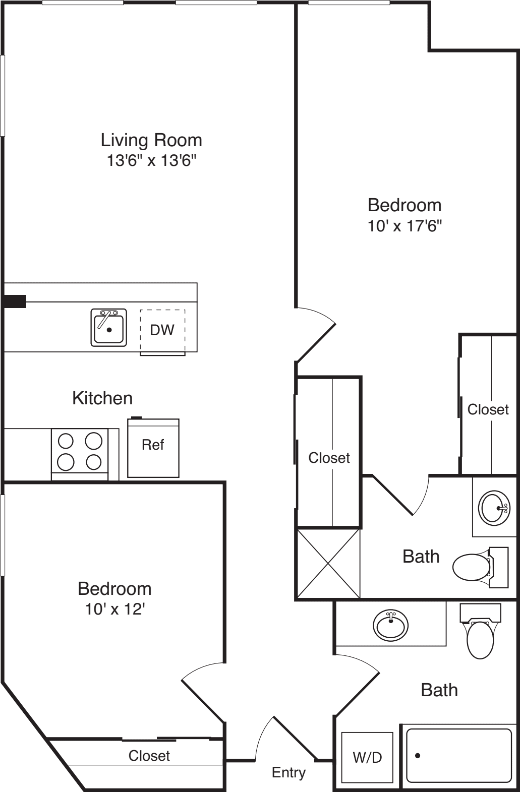 2 Bedroom D floor plan