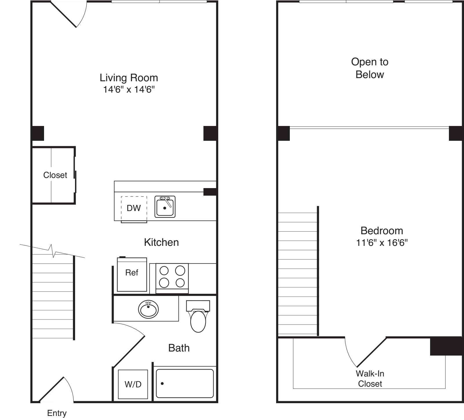 1 Bedroom Loft A floor plan