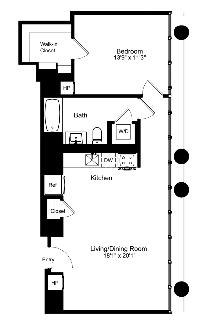 One Bedroom G 14 floor plan