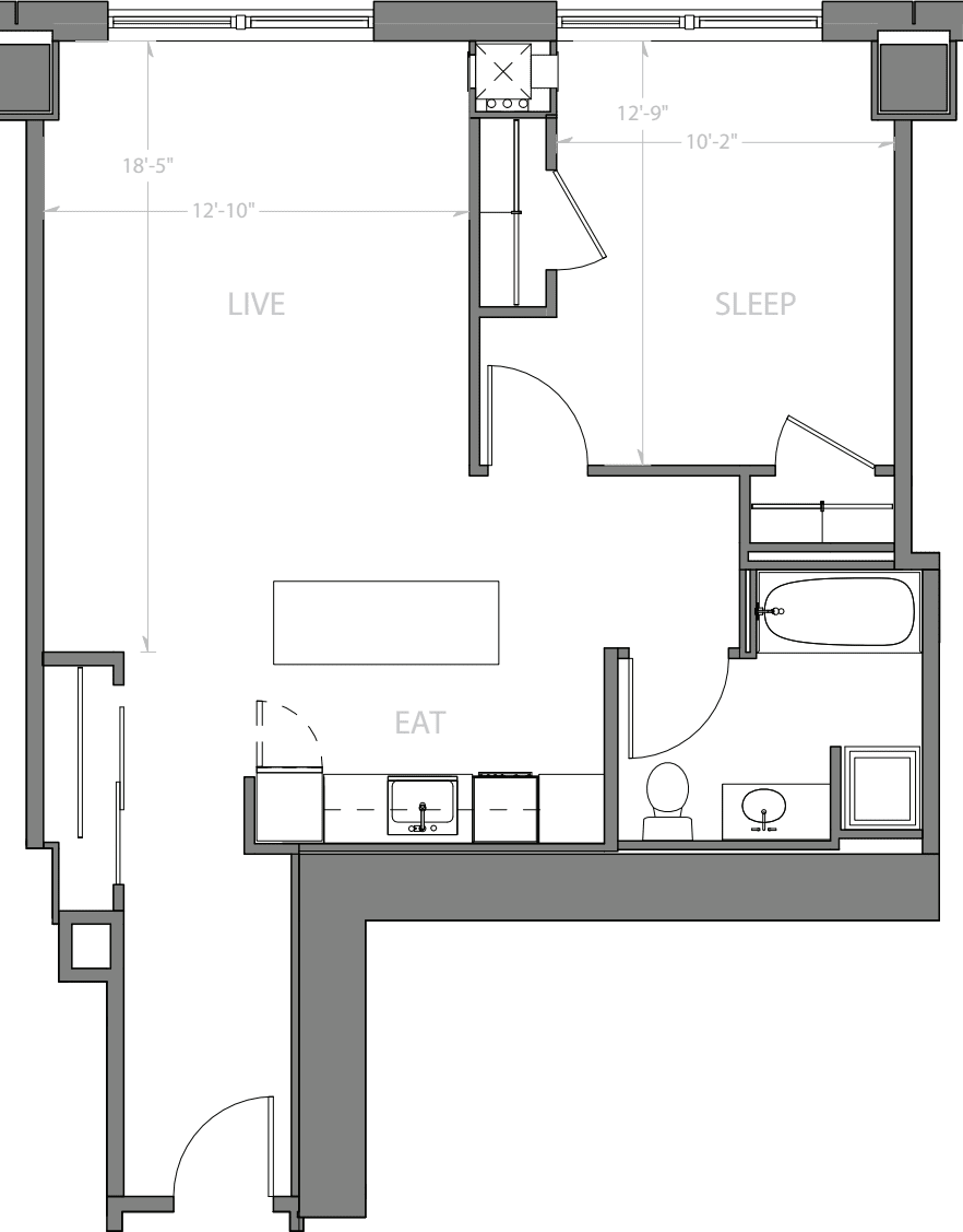 1 Bedroom I floor plan