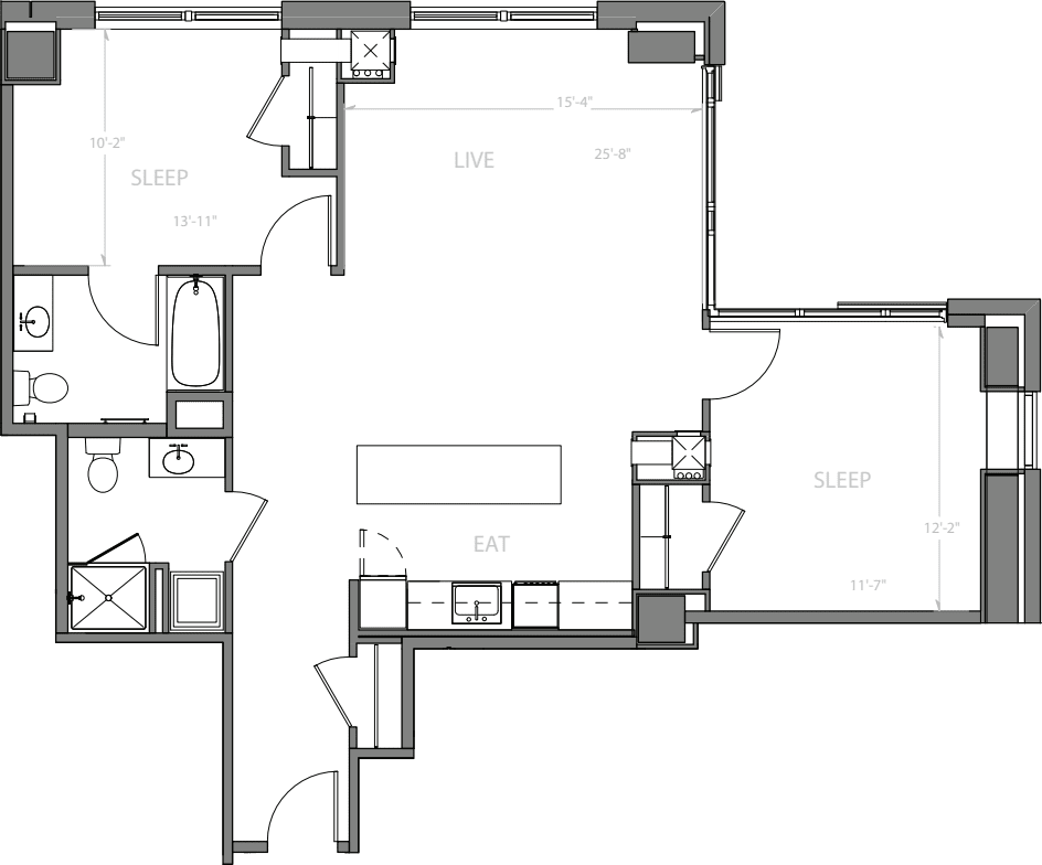 2 Bedroom A floor plan