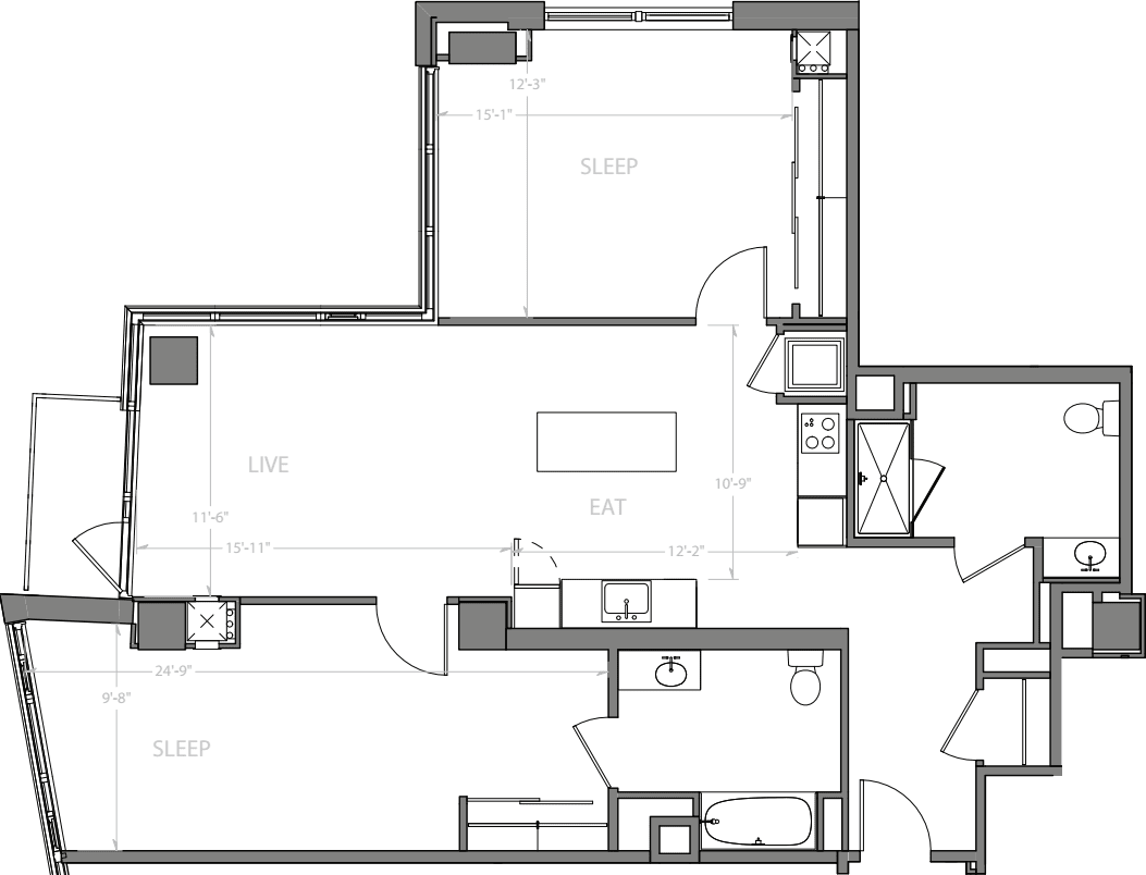 2 Bedroom G with Balcony