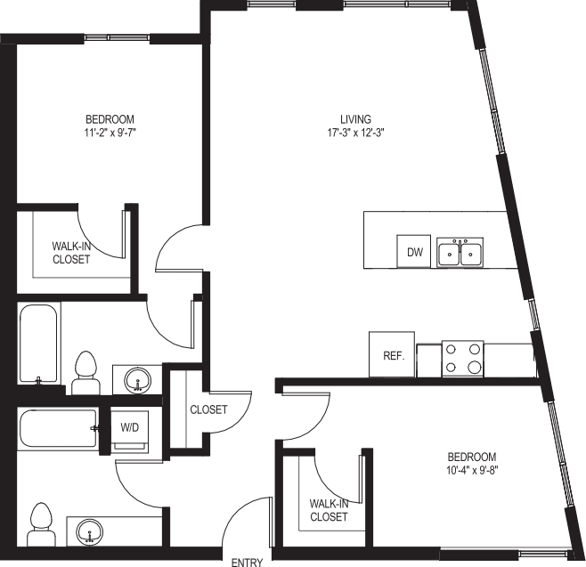Two Bedroom B5 floor plan