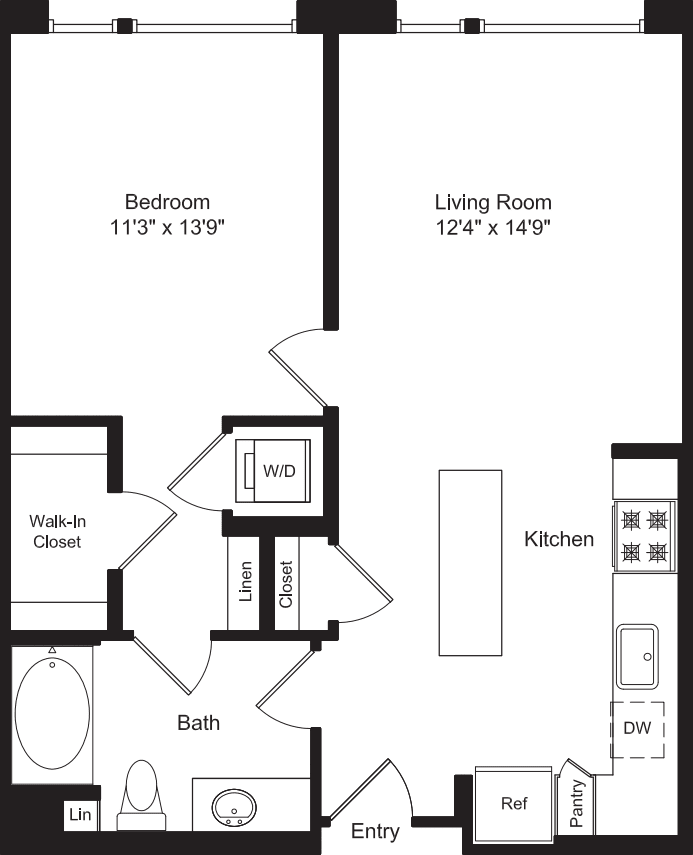 One Bed A1 floor plan