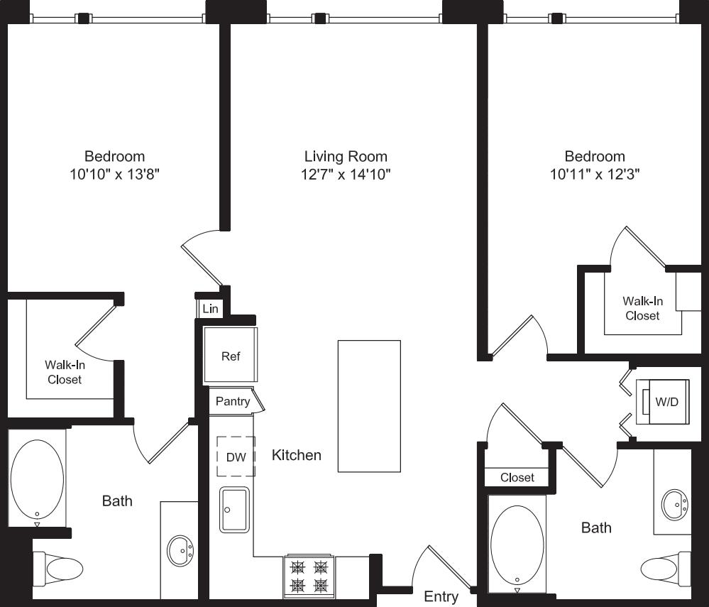 Two Bed B1 floor plan