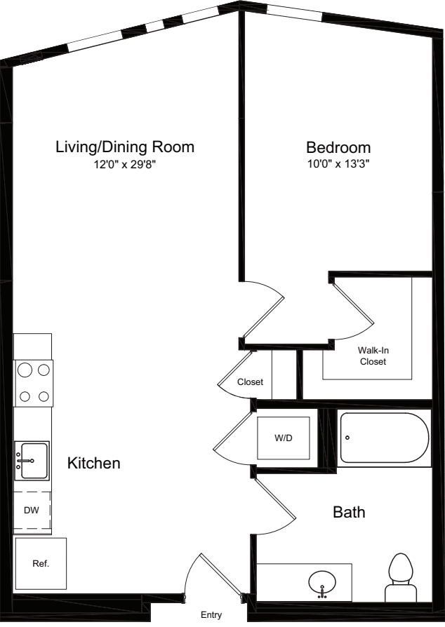 1 Bedroom A2 floor plan