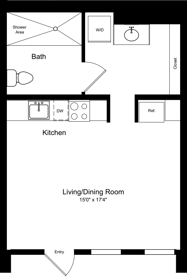 Studio A floor plan