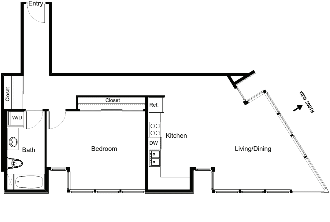 1 Bedroom E floor plan