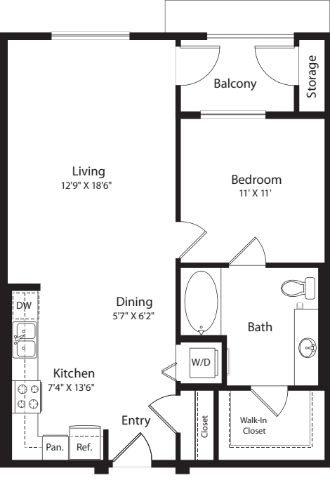 1 Bed- E03 floor plan