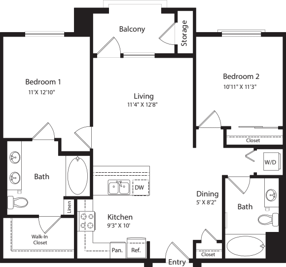 2 Bed- E01 floor plan