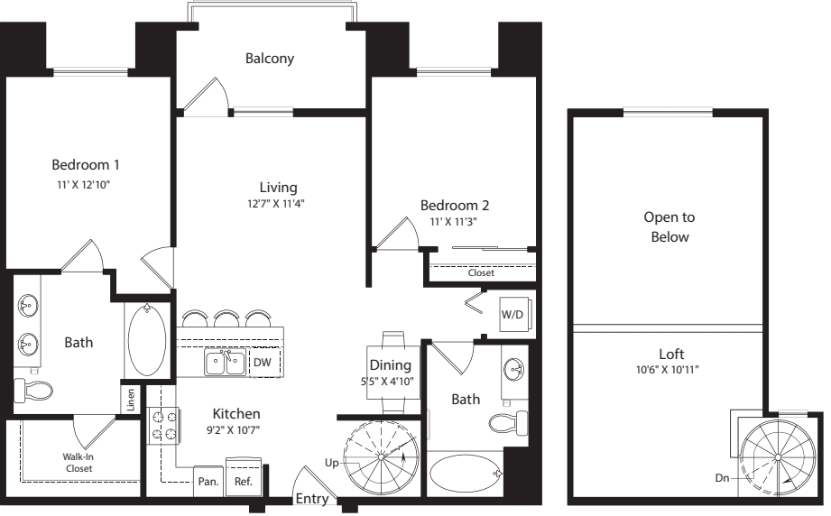 2 Bed- U20 Loft floor plan