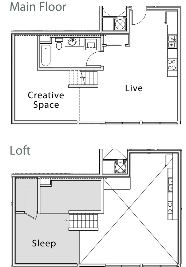 1 Bedroom Loft H floor plan