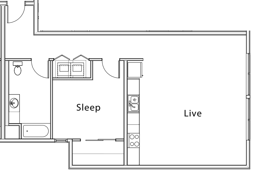 1 Bedroom A floor plan
