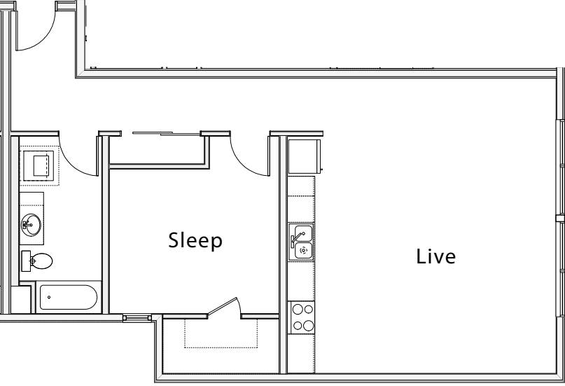 1 Bedroom I floor plan