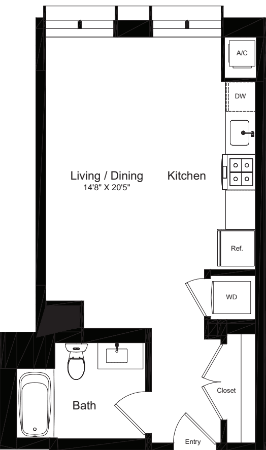 Studio A floor plan