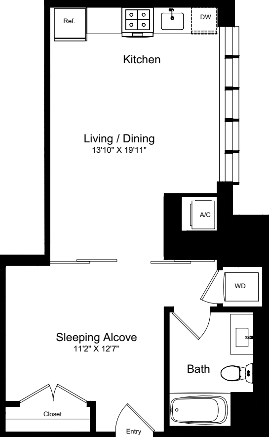 Studio I floor plan