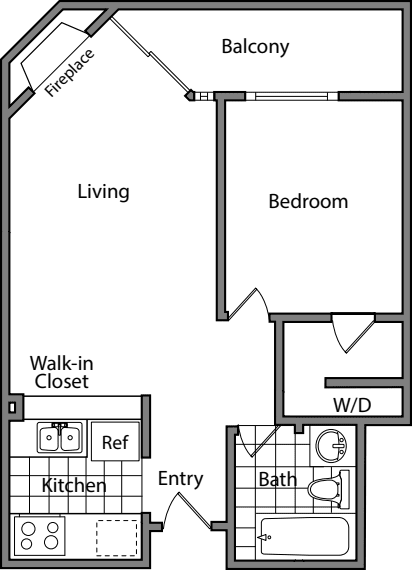 1 Bedroom C floor plan