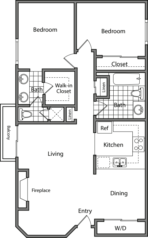 2 Bedroom B floor plan