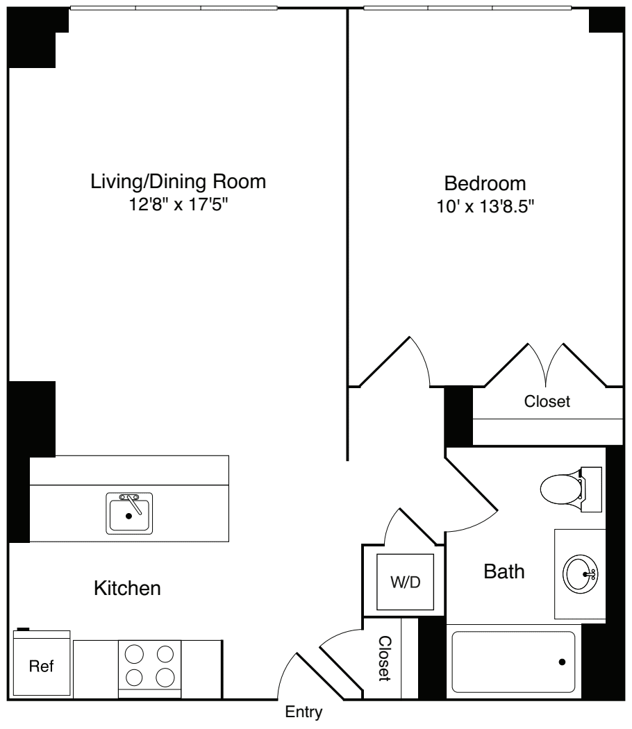 1 Bedroom A floor plan