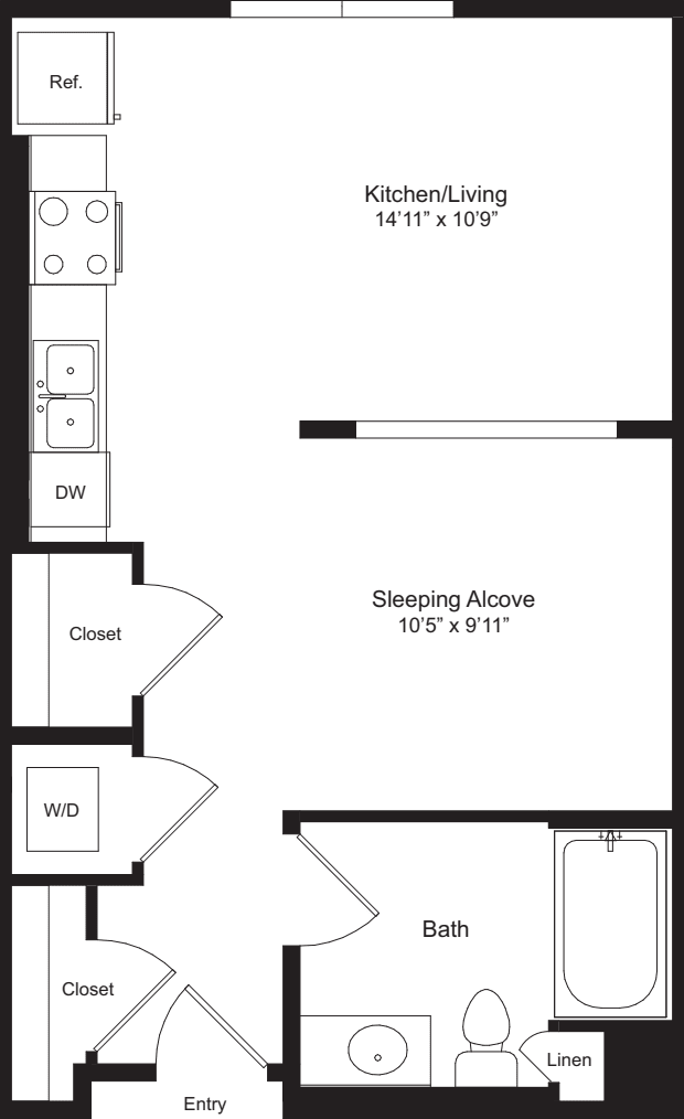 Studio E floor plan