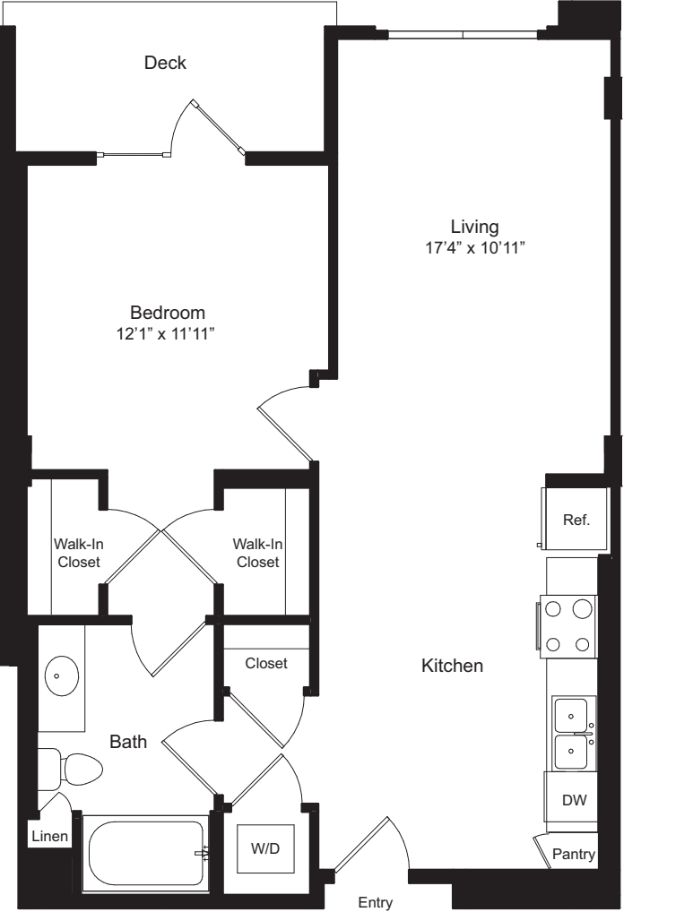One Bedroom G floor plan
