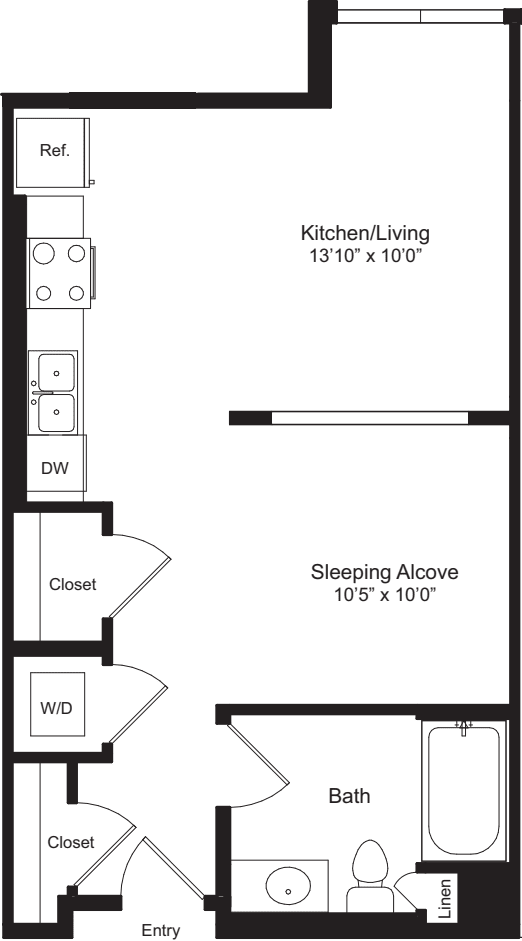 Studio B without J.Balcony floor plan
