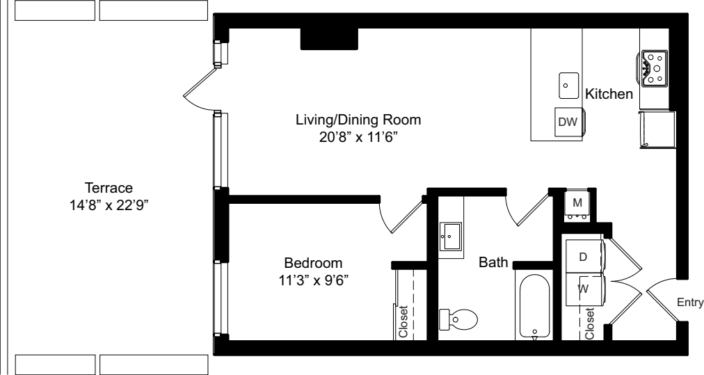 A3a Type A with Terrace floor plan